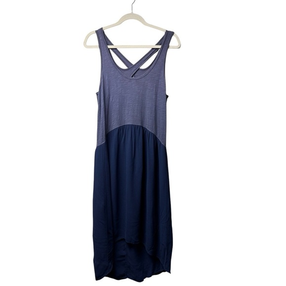 Anthropologie Tulipan Dress by Left of Center SZ S Cotton Rayon Periwinkle Hi Lo - Picture 9 of 9